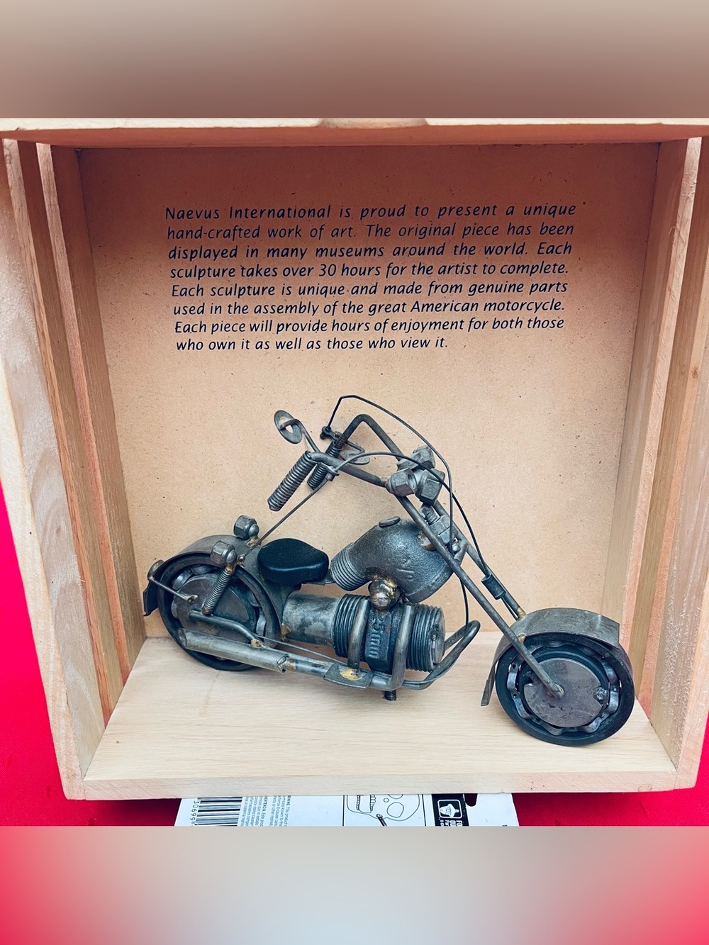 Metal Motorcycle Sculpture - Gray